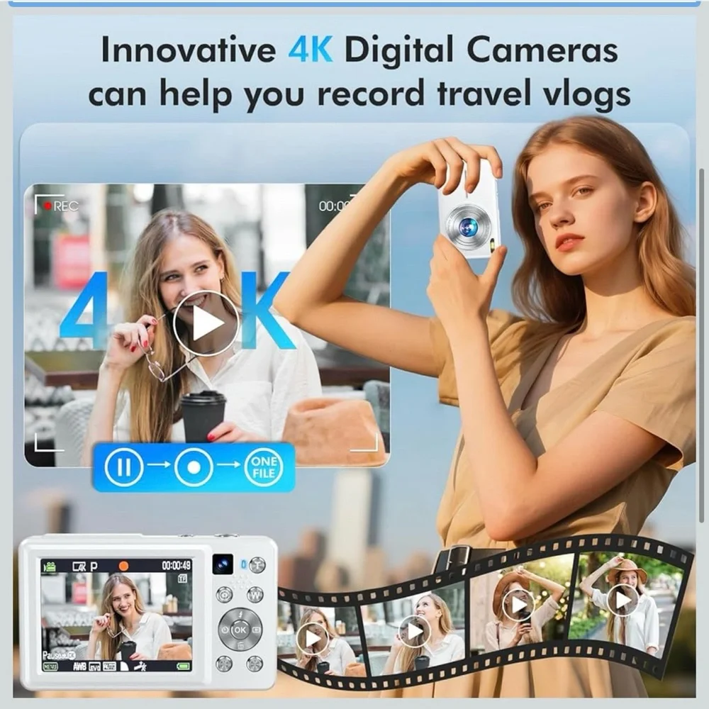 4K Ultra HD Digital Camera - White